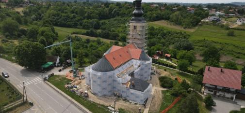 View of the Church of St. George in Gornja Stubica near Zagreb, which was completely repaired with MC systems in 2022.